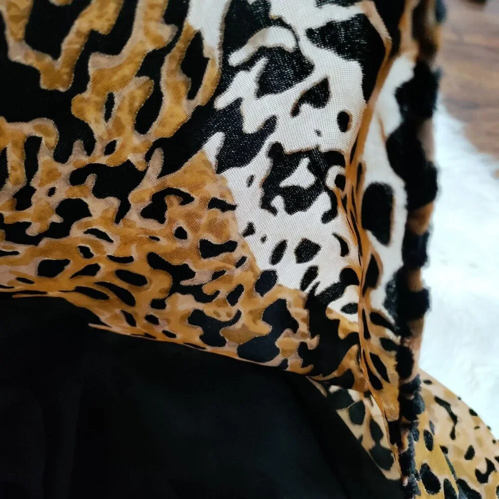 Lulus Intention Brown Leopard Print Velvet Burnout Strappy Mini Dress S, NWT - Picture 7 of 13
